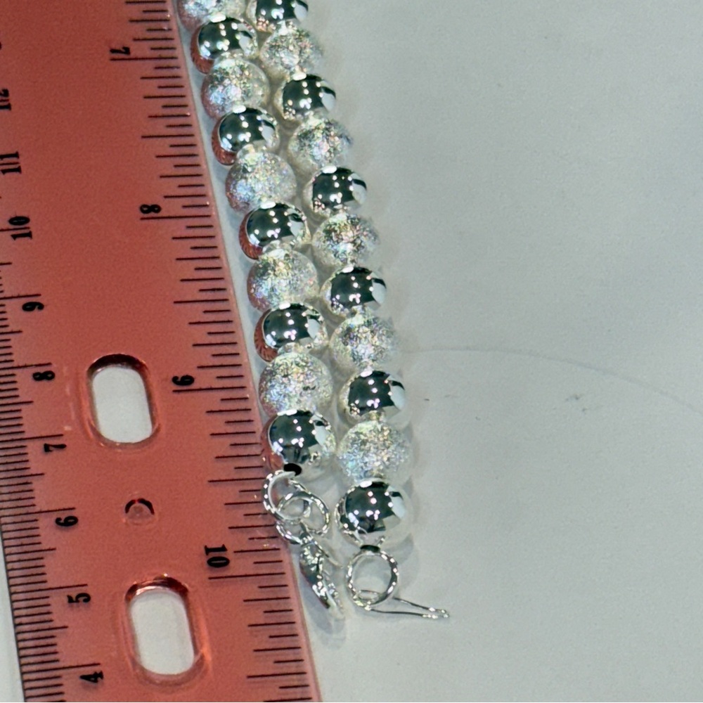 🆕 925 Sterling Silver Necklace Beads Balls 20 Inches 8MM Lobster Clasp 🆕 - Picture 8 of 10
